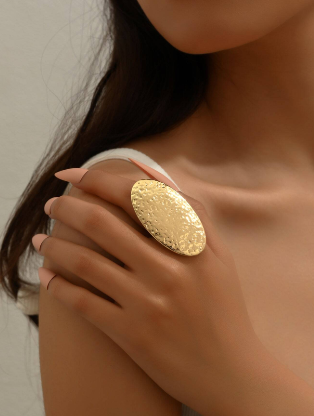 1pc Minimalist Oval Decorative Ring