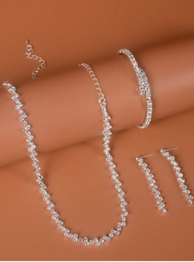 4pcs/Set Wave Water Design Necklace, Women's Versatile Dress Accessory