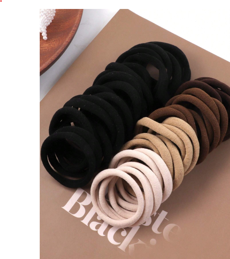50pcs Simple & High Elasticity Women's Basic Hair Ties For Daily Use