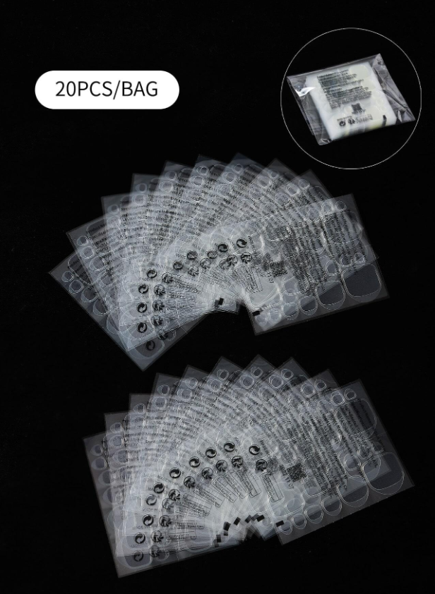 20Pcs Jelly Glue For Toes & Nails & 480Pcs Double-Sided Nail Adhesive Tabs Waterproof Breathable Transparent High Viscosity Detachable Nail Stickers