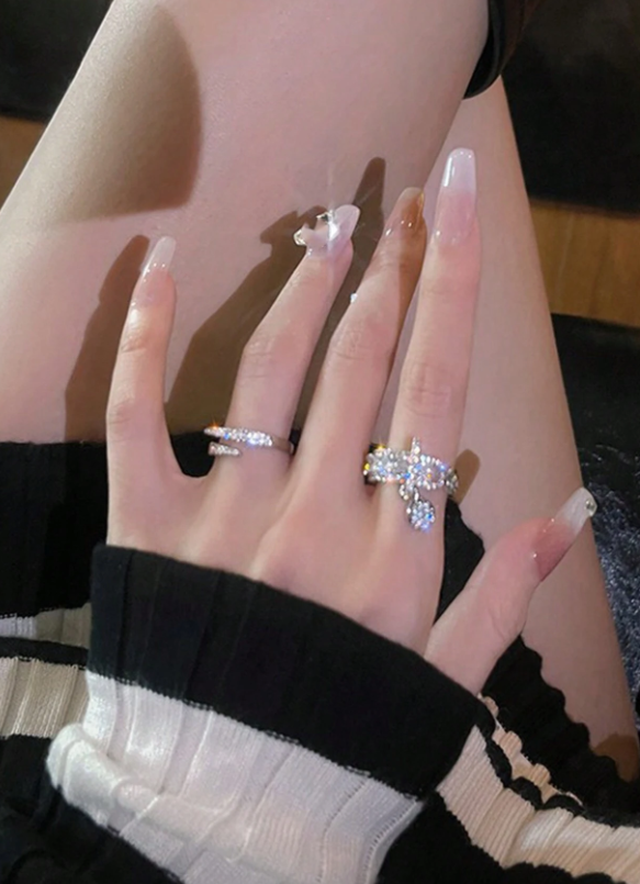 2pcs Y2k Copper Gold Plated Geometry Circle Pendant Tassel Ring Set For Women's Daily Wear