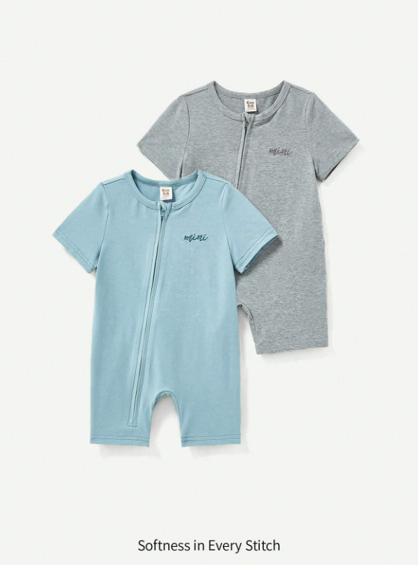 Cozy Cub Baby Boy Letter Print Short Sleeve Romper And Shorts Set, Summer