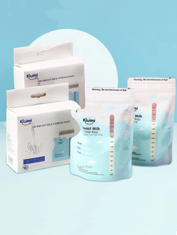 1box Breast Milk Storage Bags, 30 Bags/box, 250ml Capacity, Double Layer Seal, Easy-pour Spout
