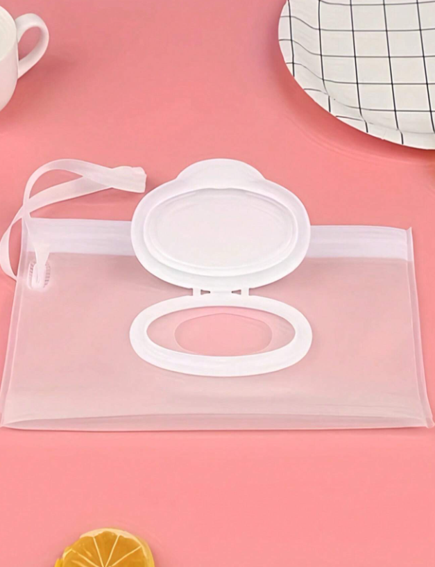 1pc Portable Wet Wipes Bag Baby Wipes Packaging Bag - Travel Flip-Top Snap-Strap Sealing Wipes Dispenser Holder Case For Kids And Adults