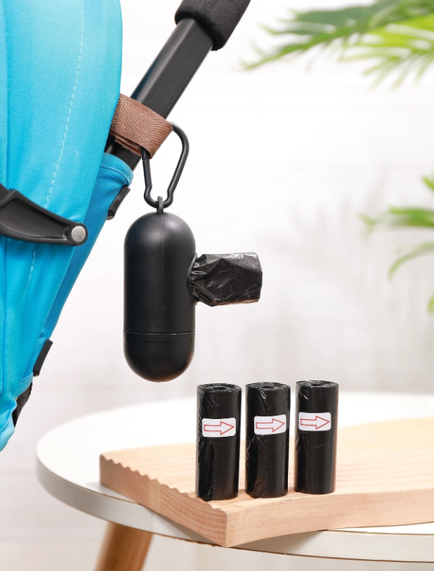 1pc Storage Container + 3 Rolls Of Baby Garbage Bags, Total 45 Bags (unfolded Size 30x22cm), Easy To Carry And Clean