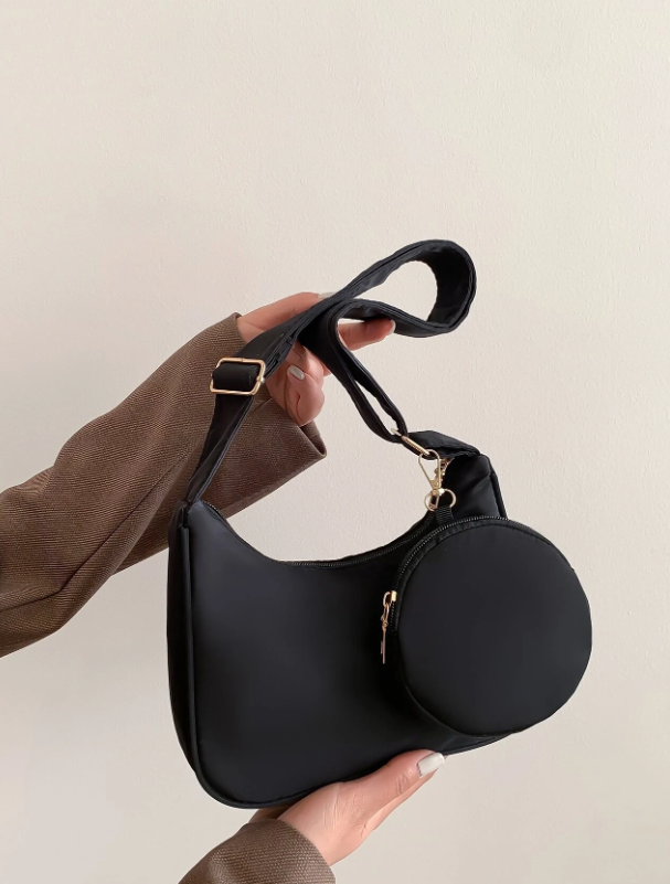 Black Friday Sale Fashion Solid Color Multi-Functional Adjustable Crossbody Bag With Detachable Key Bag For Women