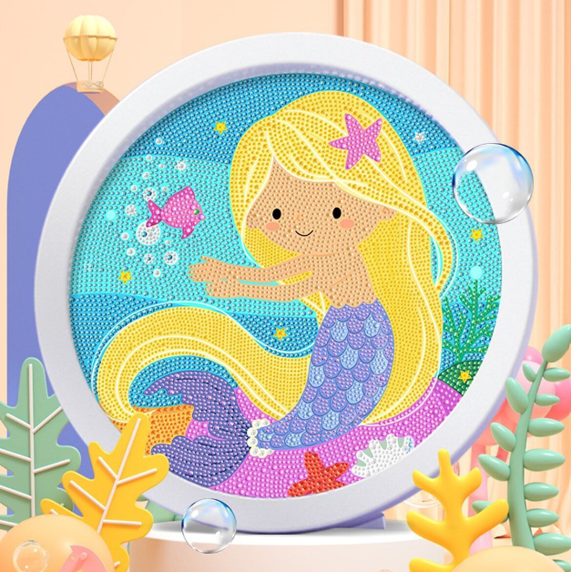 1pc Round Frame Cartoon Diy Diamond Painting With Rhinestones