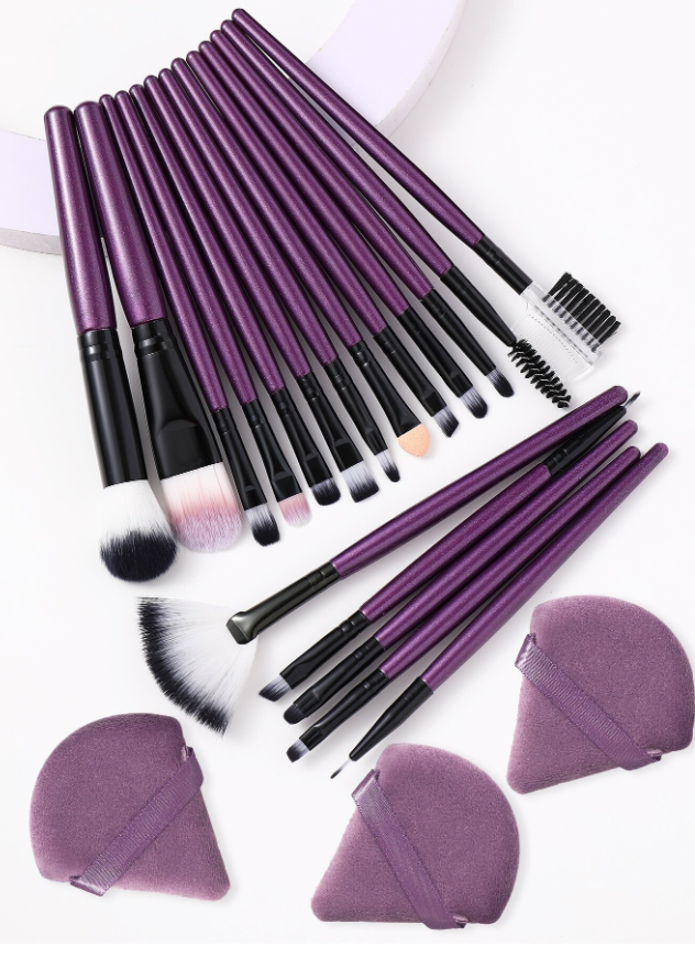 18 قطعة طقم فراشي مكياج 3 قطع نفخة مكياج طقم لين مثلث مسحوق المعدنية الى مكياج الوجه فرشاة مكياج طقم أسود جمعة