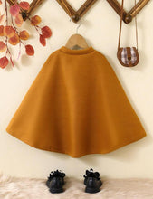 Load image into Gallery viewer, SHEIN Young Girl 1pc Solid Double Breasted Cape Overcoat
