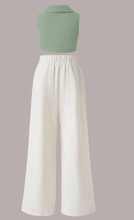Load image into Gallery viewer, SHEIN Tween Girl Solid Crop Vest Blazer &amp; Wide Leg Pants
