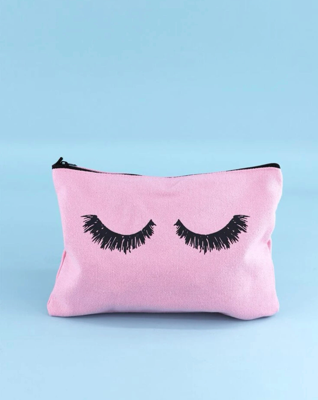 1pc Eyelash Cosmetic Bags Canvas Lash Makeup Bag Travel Make Up Pouches Toiletry Bag With Zipper For Women And Girls