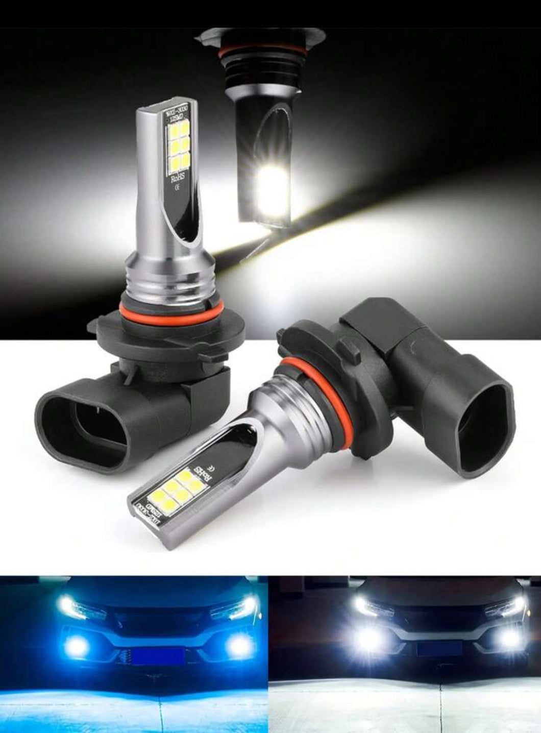 2 قطعة مصباح ضبابي سيارة جديد ذو رقائق CSP H4 H11 9005 9006 HB4، مصابيح LED لضوء الضباب الأمامي للسيارات بأضواء 6000K 8000K