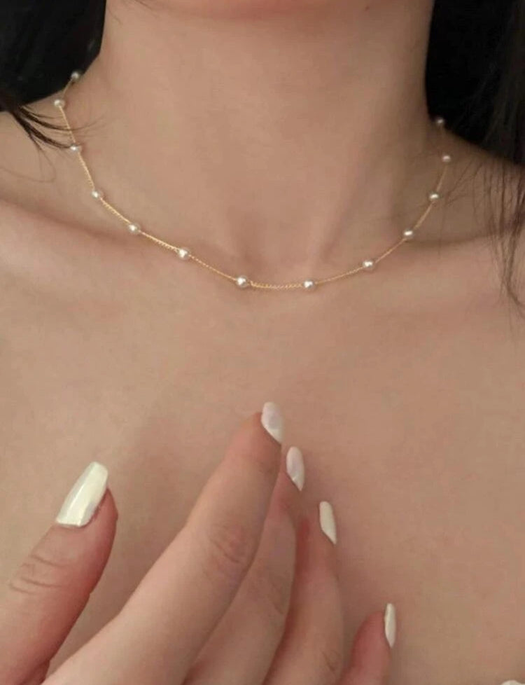 1pc Faux Pearl Decor Choker