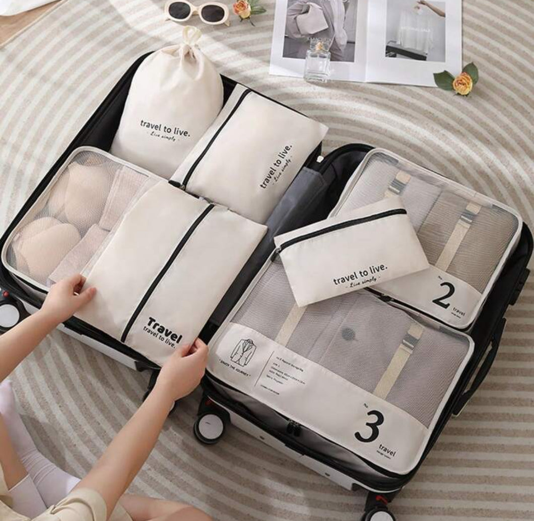 7 قطع / مجموعة من حقائب تخزين السفر الجديدة ، منظم حقائب الأمتعة متعددة الوظائف وحقائب فرز الملابس للعام 2024، وصول جديد