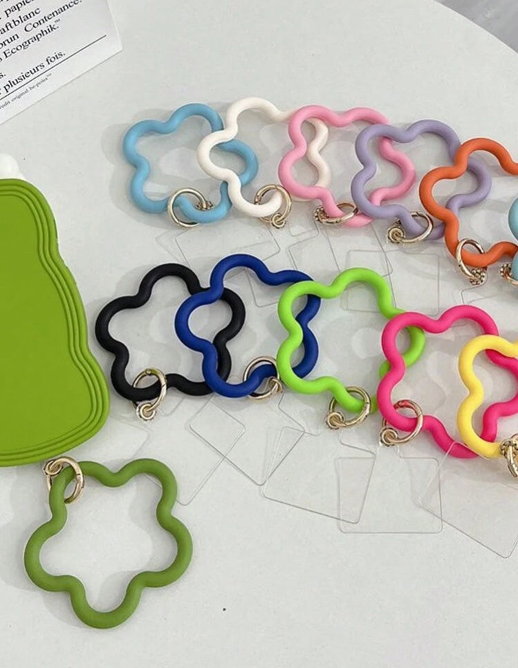 1pc Solid Color Silicone Starfish Bracelet Mobile Phone Case Pendant, Universal Phone Cover, Short Wrist Anti-Lost And Anti-Drop Device