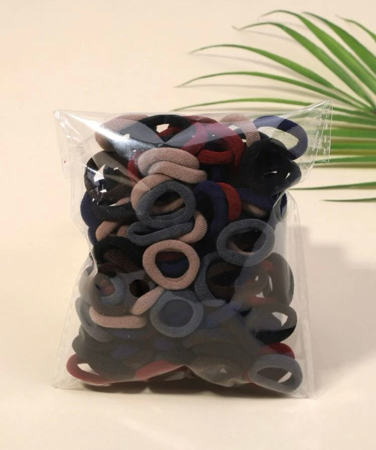 100pcs Toddler Girls Solid Hair Tie