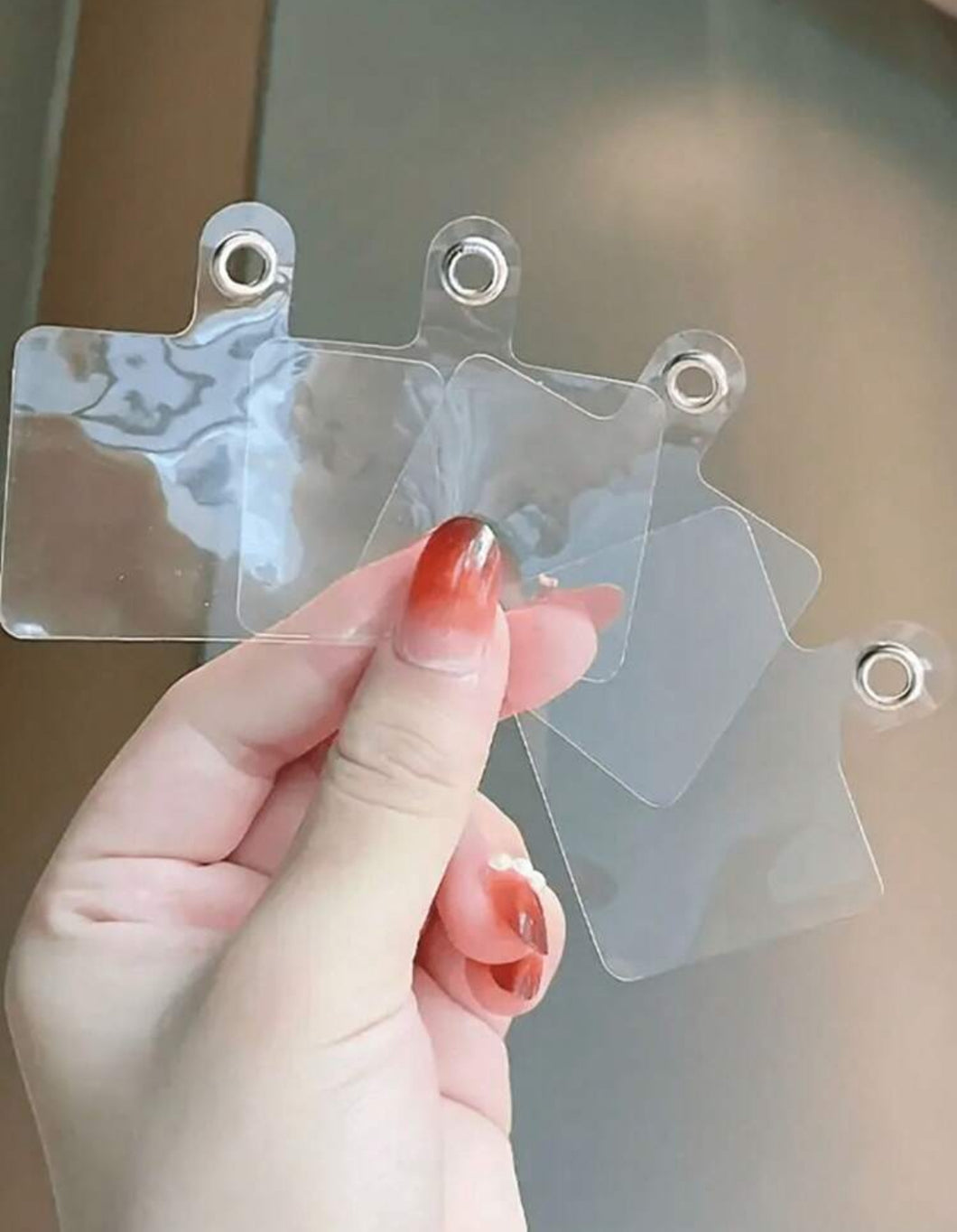 3 قطع من ملصقات البطاقة الشفافة - مثاليةلحالات الهواتف المحمولة، وحبال الرقبة، والأساور، وأكثر - مشابك خلفية مضادة للفقدان والسقوط!