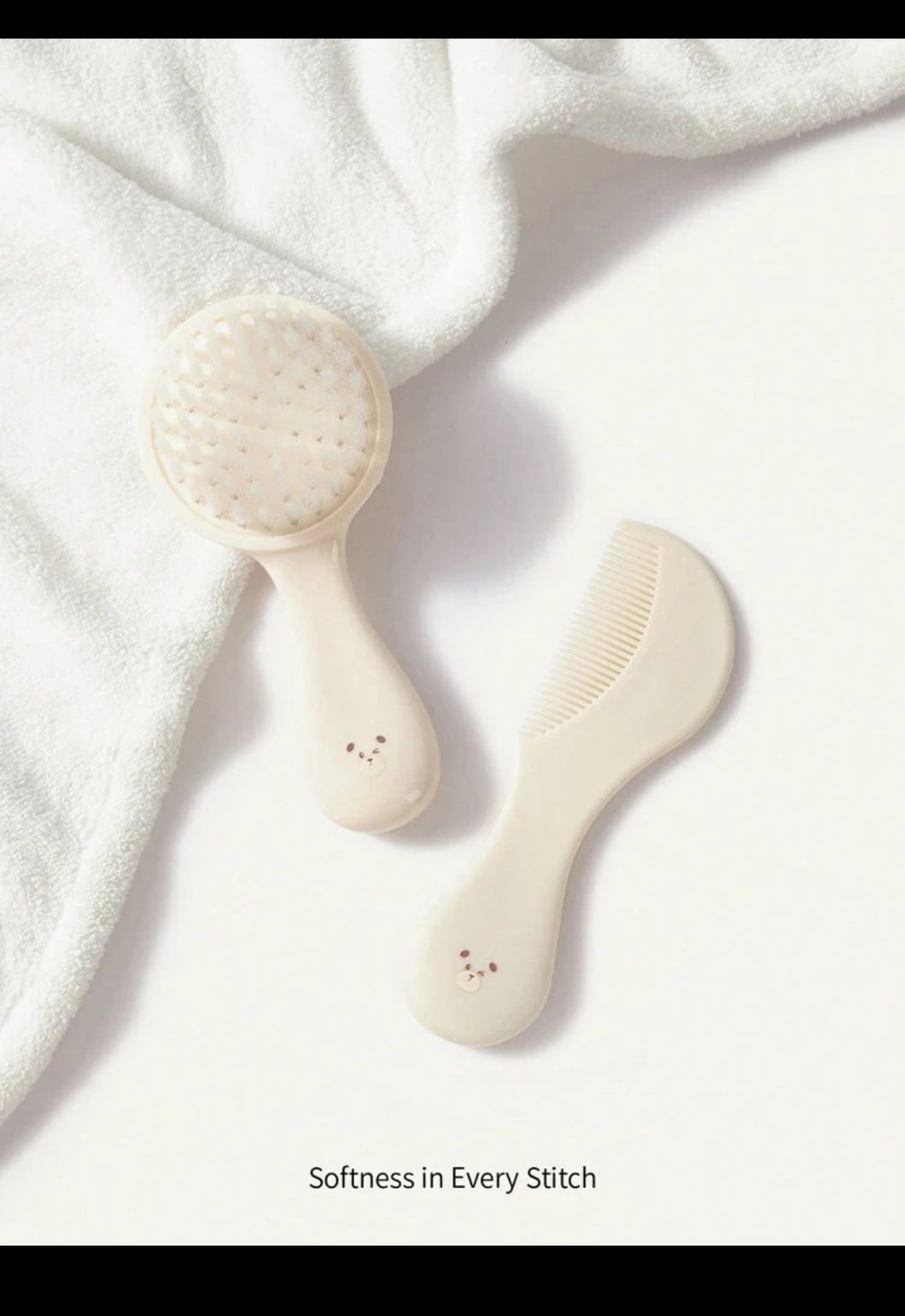 Cozy Cub 2 قطع البني الفاتح لون فرشاة شعر طقم