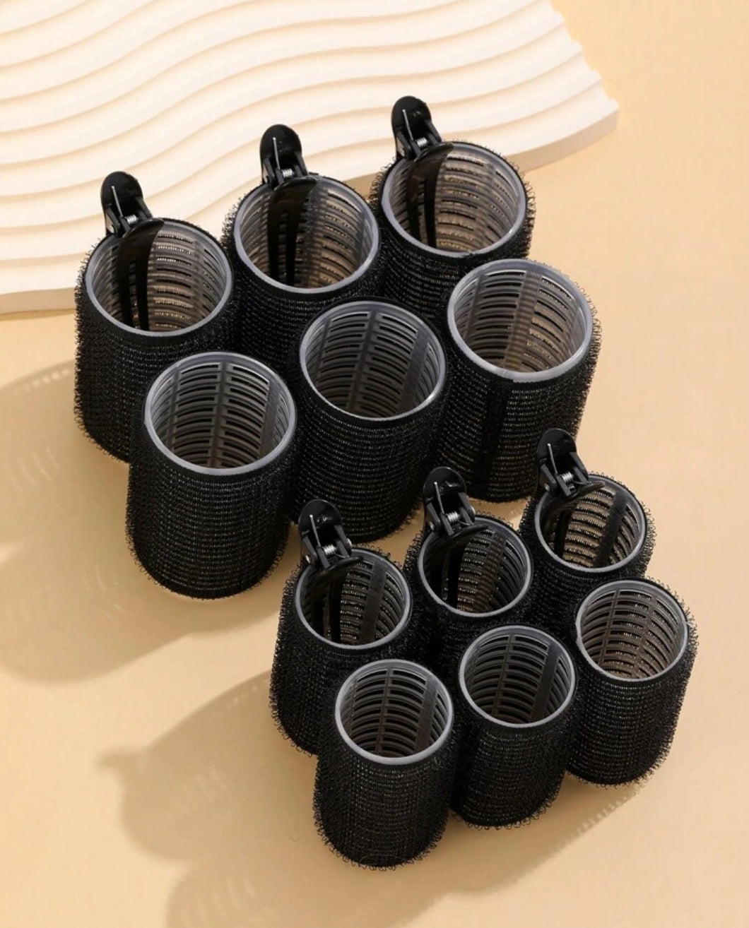 18 قطعة / مجموعة ملفات شعر كبيرة الحجم مع مشابك، ملفات ذاتية الالتصاق مناسبة للشعر الطويل/المتوسط/القصير والغرزان، أداة تجعيد الشعر DIY (تشمل 12 قطعة أنبوب ملف كبير + 6 قطع مشابك)