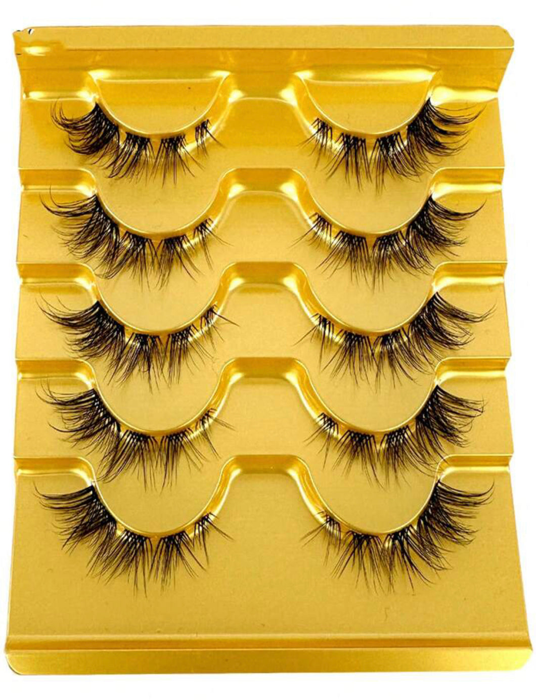 5pairs/set Transparent Stem 3d False Eyelashes, Natural, Fluffy Faux Mink Eyelashes With Eyelash Glue