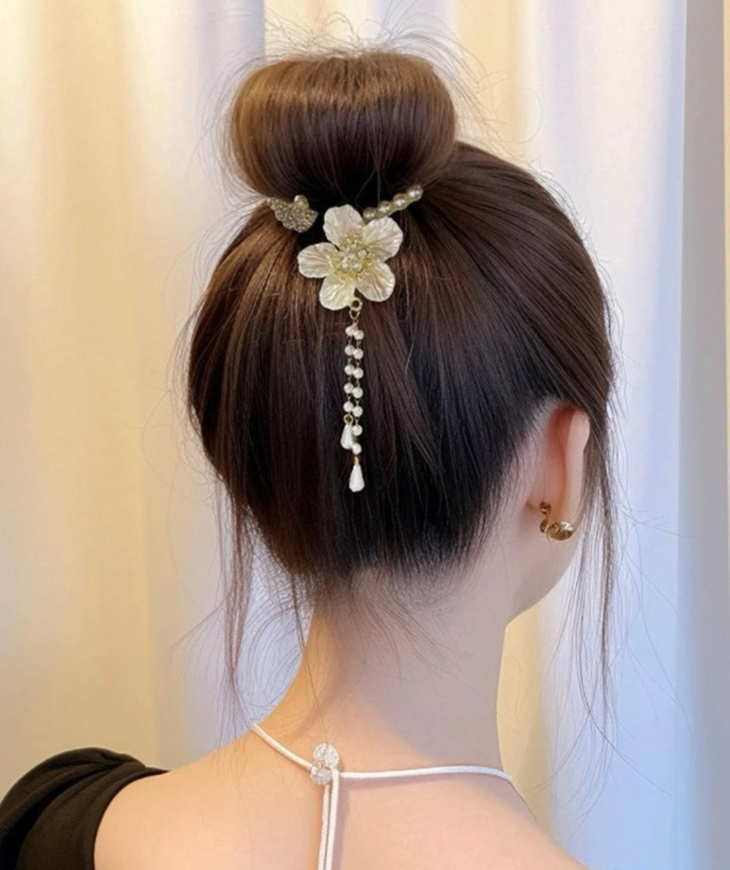 1pc Women Flower & Faux Pearl Decor Elegant Hair Clip For Daily Decoration