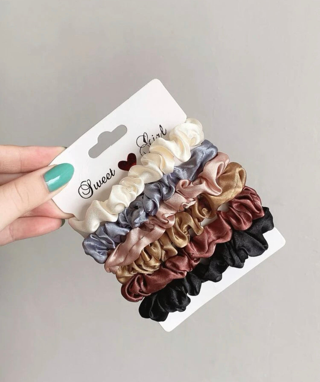 6pcs Solid Ruched Hair Tie