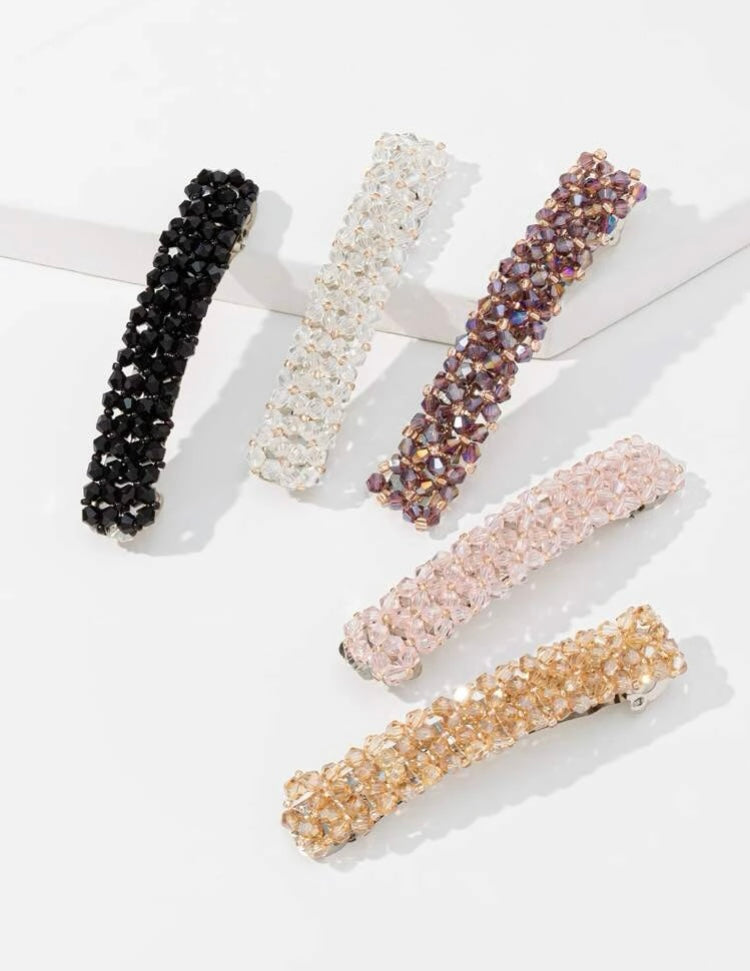 5pcs Crystal Decor Hair Clip Royal