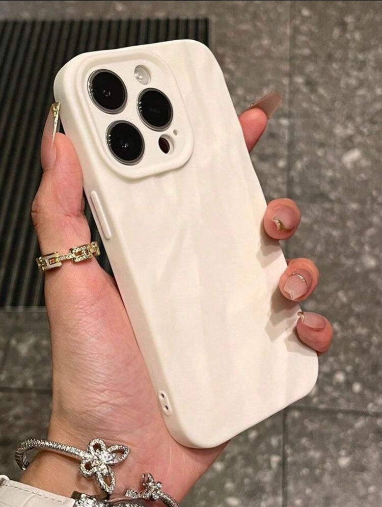 1pc Phone Case For IPhone 15 11 14 13 12 Pro Xs Max XR X 7 8 Plus Simple Retro Wrinkle Shockproof All-Inclusive TPU Soft Cellphone Cases Mobile Phone Case Protective Back Cover