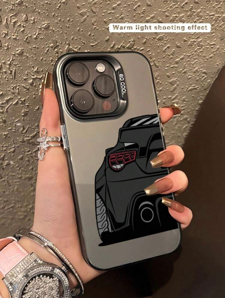 1pc Fashionable Car Printed Shockproof Phone Case Compatible With Apple And Samsung Series