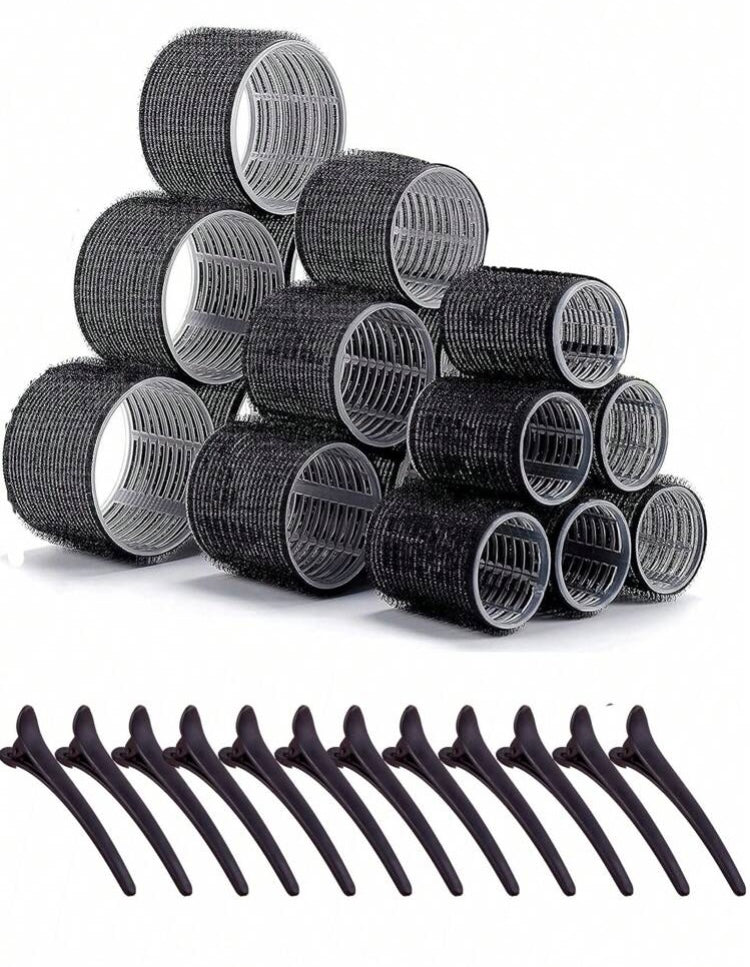 30pcs Women's Air Bangs Perm Fluffy Curls Root Lift Self-adhesive Curling Hair Rollers Set With Magic Tape, Non-hot, For Daily Use