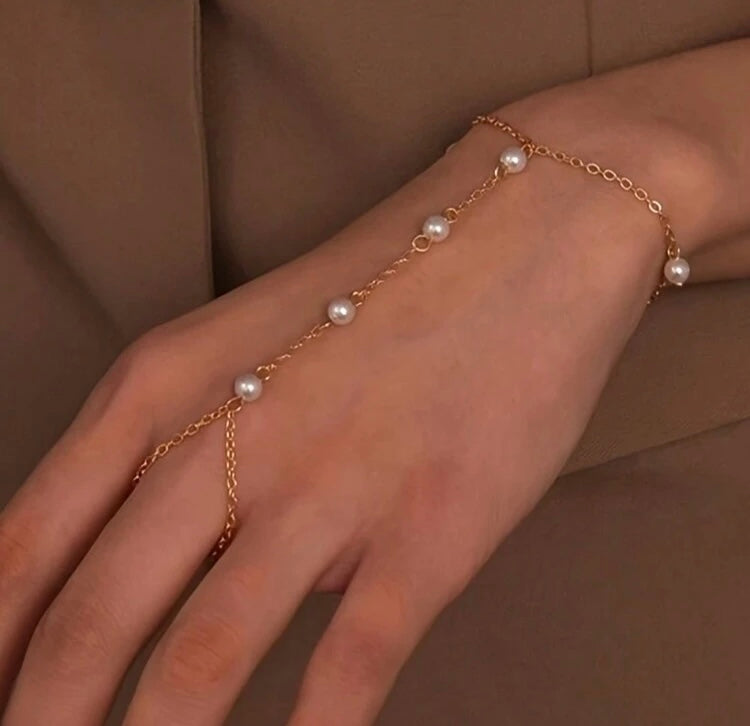 1pc Elegant Simple Finger Ring Bracelet Simple Style Finger Ring Jewelry Decoration For Women Hand Back Chain