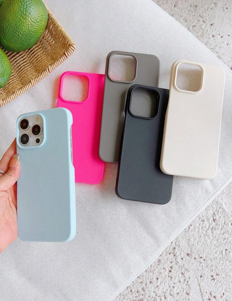 5pcs Solid Color Simple Fashion Personalized Design Apple Phone Cases