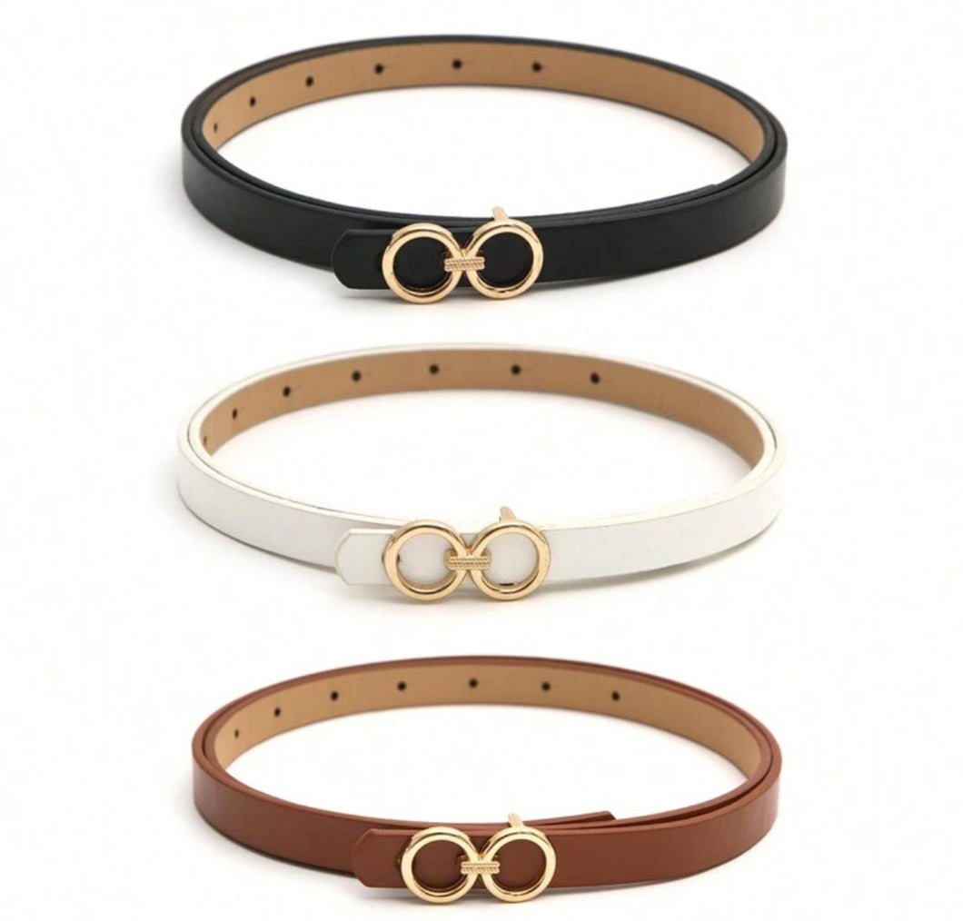 3 قطع أشرطة نسائية ذهبية اللون قابلة للتعديل باللون الأبيض والأسود والبني، كاجوال وعاكسة للرومانسية، مناسبة لجميع المواسم