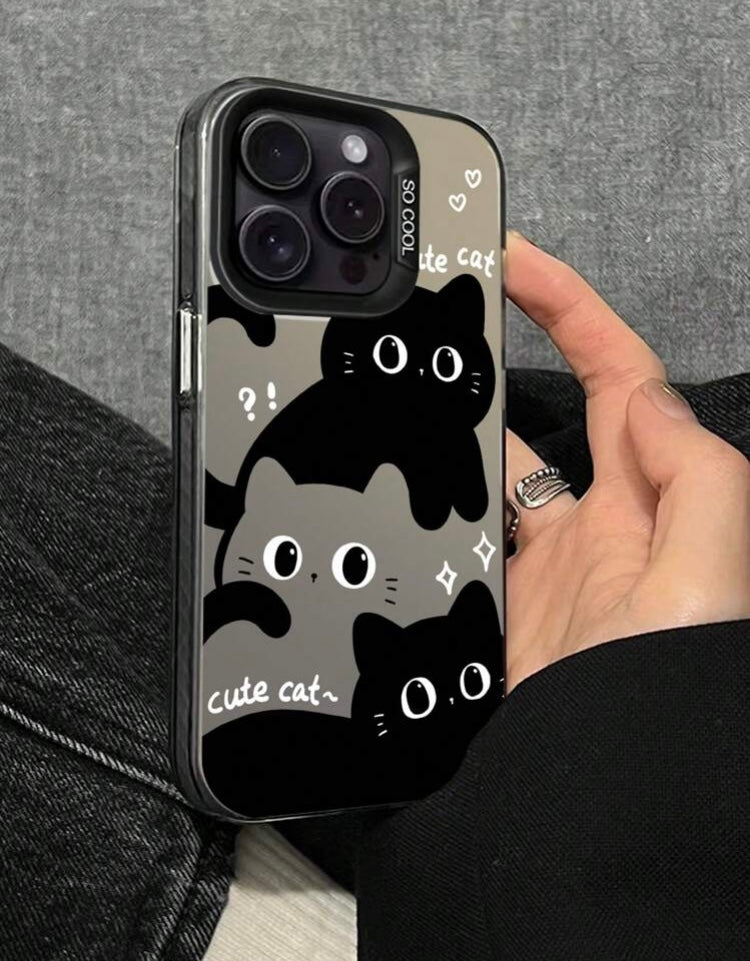 1pc Three Cute Kitten Pattern Phone Case
