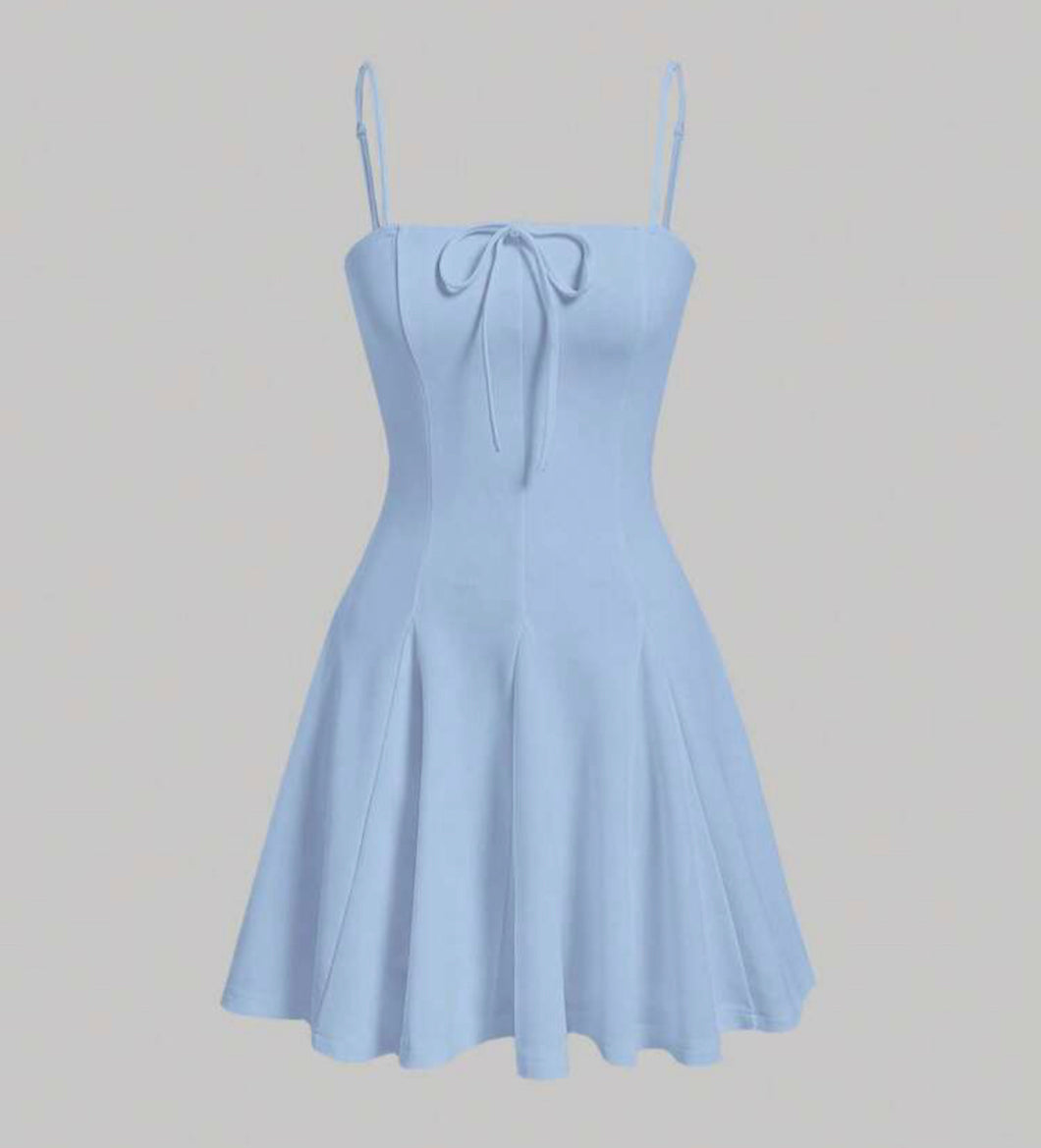SHEIN MOD Solid Knot Front Cami Dress