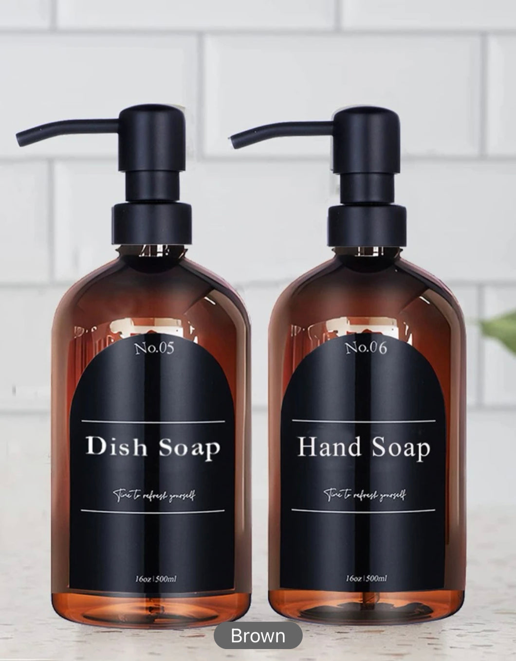 2pcs/set 500 ML PET Lotion Dispenser, Modern Letter Graphic Lotion Bottle For Bathroom