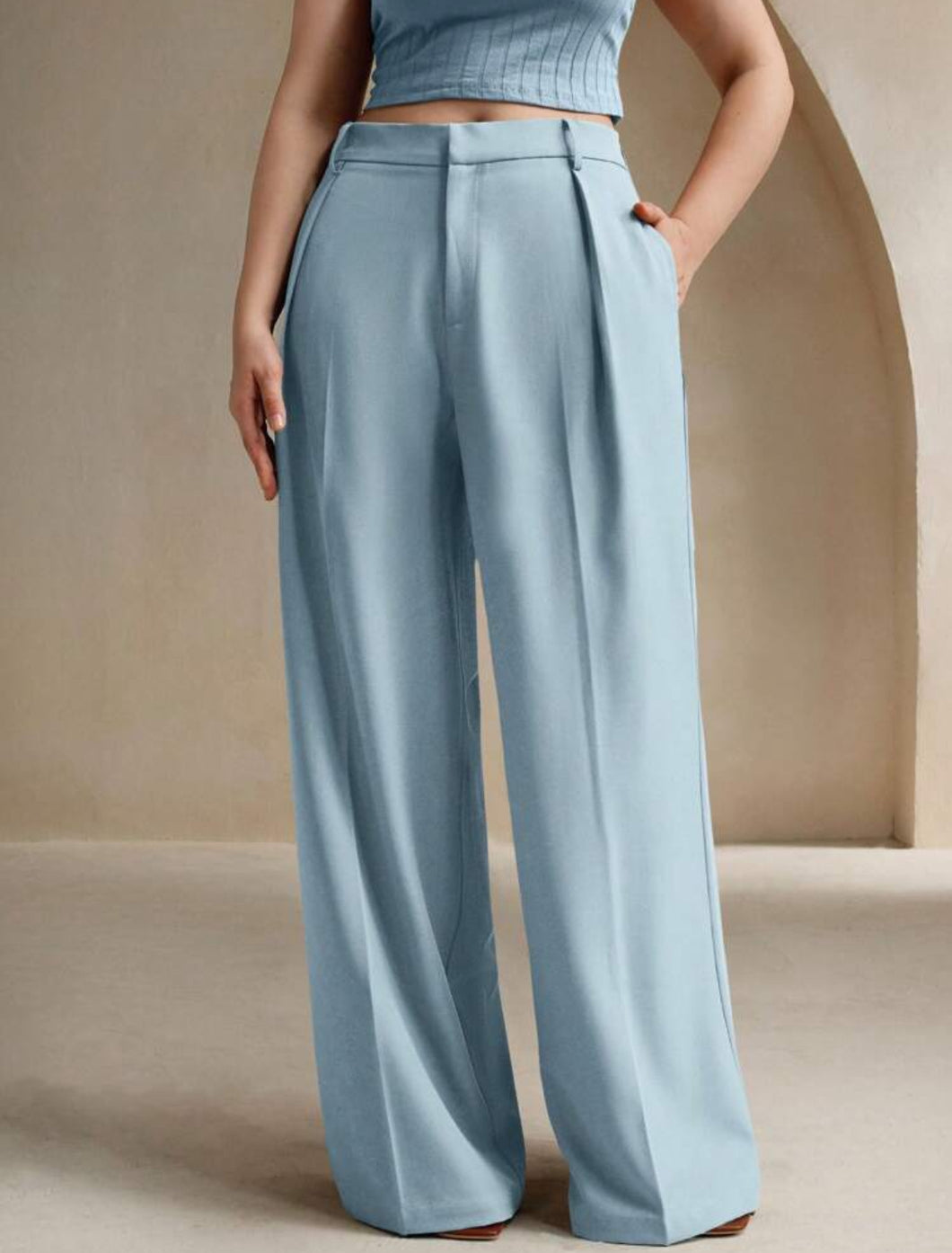 Anewsta بنطلون سيدات أرجواني غير رسمي، مكتبي، أنيق ، قصة مستقيمة للسيدات مقاس كبير