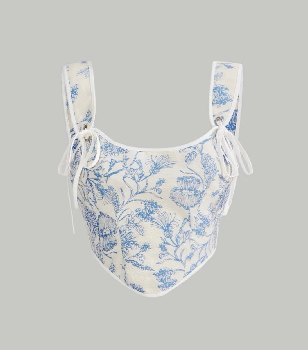 SHEIN MOD Floral Print Knot Front Cami Top