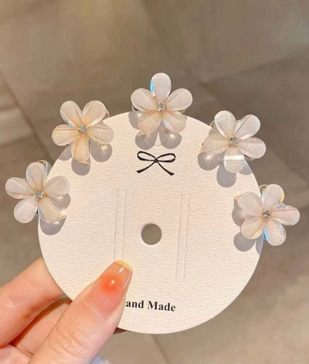 5pcs Women Flower Design Hair Claw, For Hair Decoration
