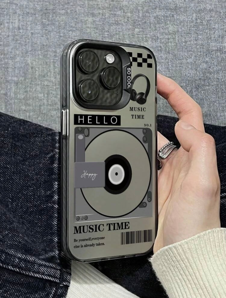 1pc Fashionable Printed Anti-Shock Phone Case, Compatible With Apple And Samsung Series