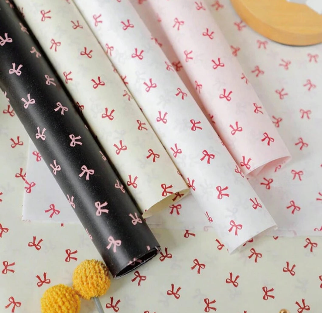 5 قطع ورق تغليف مطبوع بالأزهار مع فيونكة، لتبطين الملابس والأحذية والهدايا، ديكور لعيد الحب والعودة للمدرسة