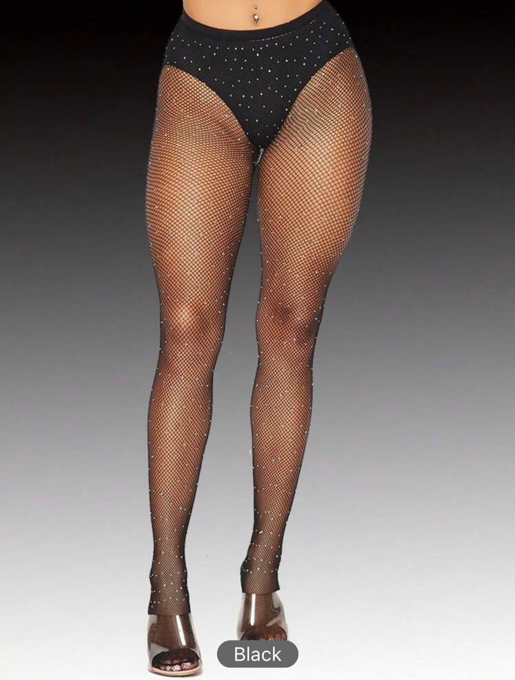 1pair Women Glitter Cut Out Fashion Fishnet Tights