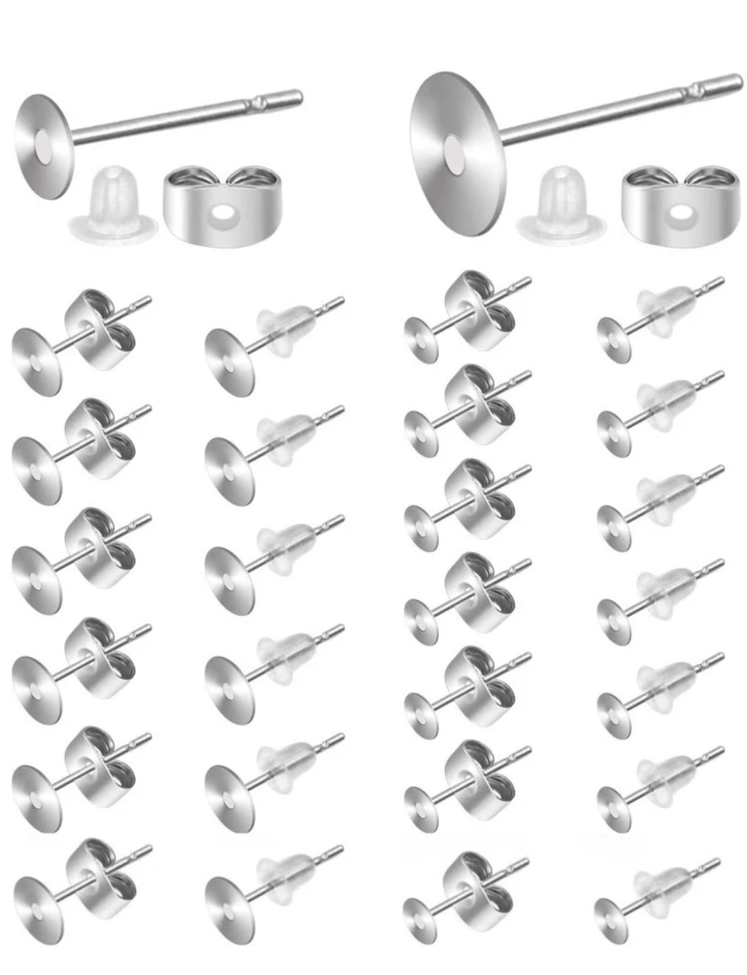 300 قطعة فولاذ غير قابل للصدأ و مطاط أذن أقراط المسمار الى DIY برغي خلف اقراط و صنع المجوهرات
