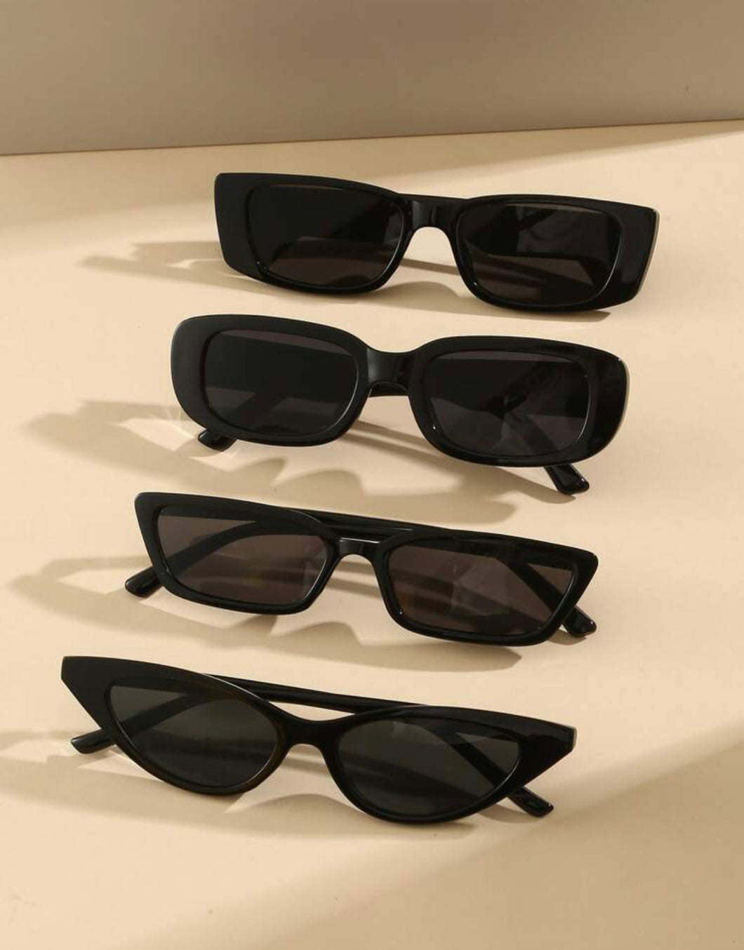 4 أزواج/مجموعة نظارات شمسية للشاطئ على شكل عين القطة ومربعة للنساء، نظارات شمسية عصرية