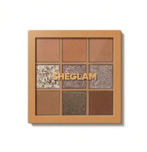 Load image into Gallery viewer, SHEGLAM Nine To Fine Eyeshadow Palette-Silent Disco 9-Clolor Matte Glitter Eyeshadow Palette Gold High Shine Glitter Rose Ultra Pigmented Smooth Blendable Eyeshadow
