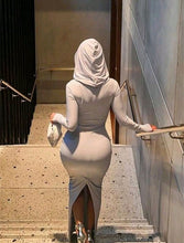 Load image into Gallery viewer, فستان رصاصي ليكرا
