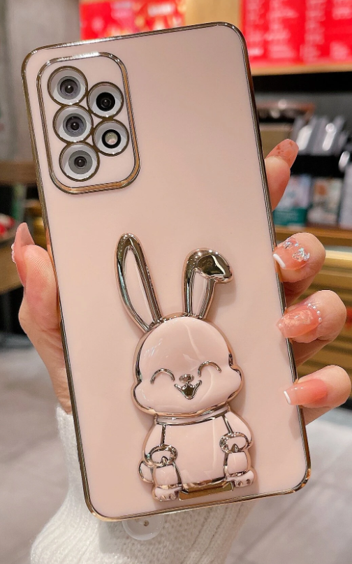 Cartoon Rabbit Decor Phone Case With Holder