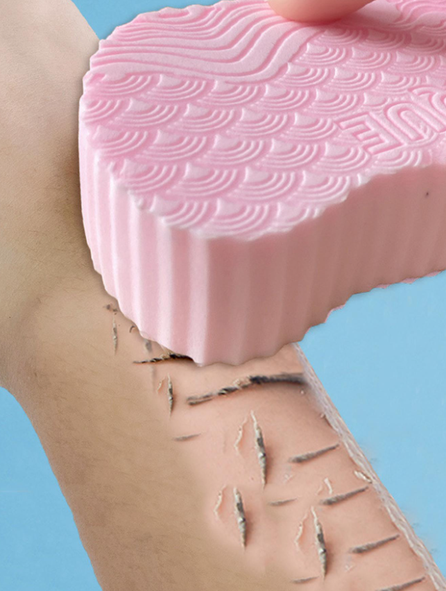 1pc Pink Scrub Sponge, Exfoliating Scrub Towel, Three-Dimensional Painless Scrub Sponge, Children Can Be Painless Decontamination