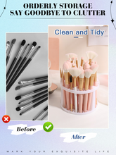 Load image into Gallery viewer, حامل تخزين لفرش المكياج ، حامل مكتبي بلاستيكي للقلم ، قلم رصاص ، محدد عيون ، فرشاة تجميل
