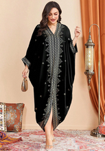 Load image into Gallery viewer, SHEIN Najma Plus Floral &amp; Geo Print Batwing Sleeve Split Hem Dress
